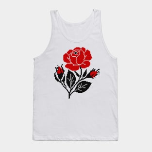 Realistic Cross-Stitch Embroideried Composition Tank Top